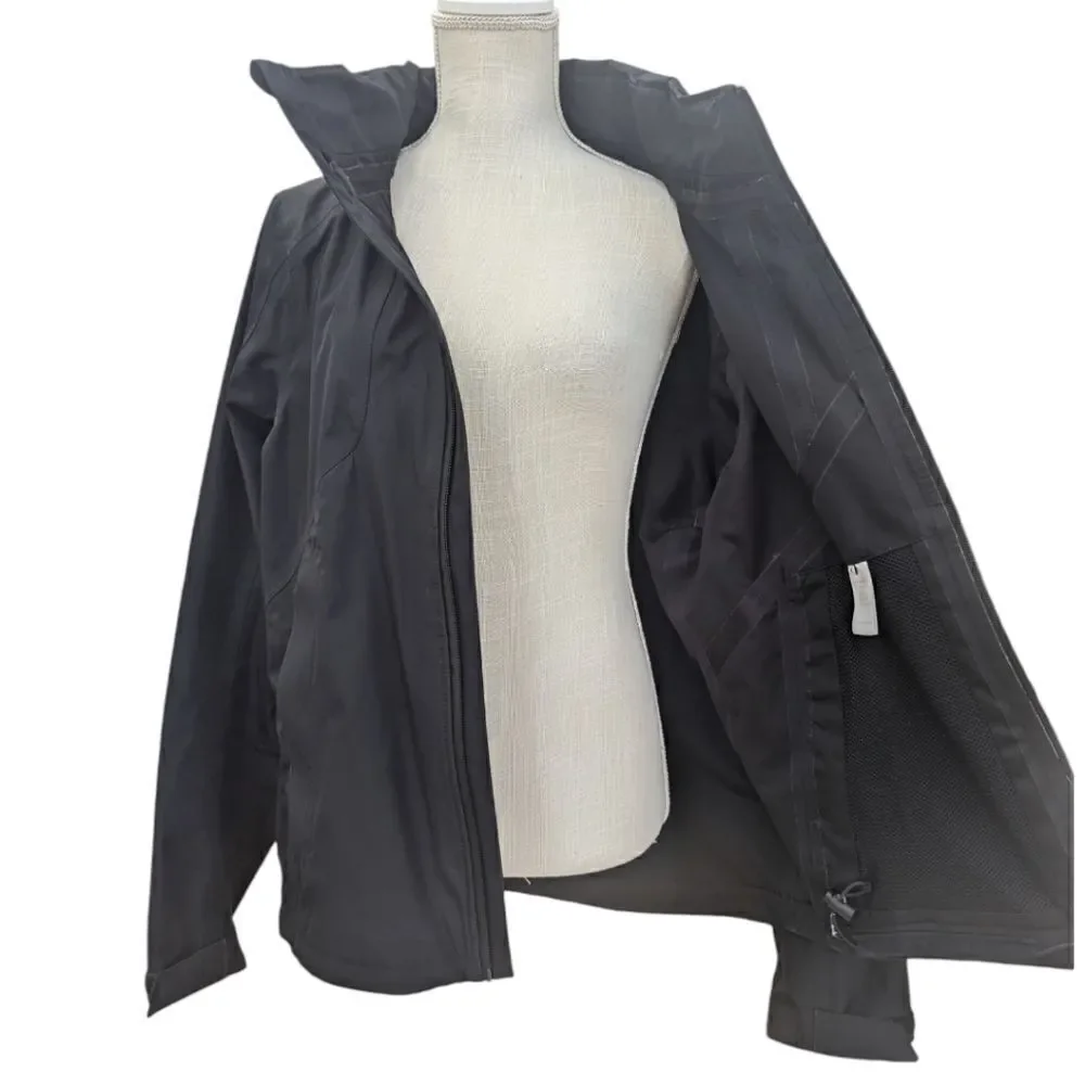 Sandro Paris Polyester Soft Shell Jacket Hooded Stowaway Black Size XL